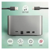 AXAGON ADSA-DC, USB-C 5Gbps - 2x SATA 6G 2.5"/3.5" SSD/HDD CLONE DUAL dokovací stanice