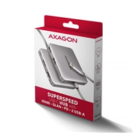 AXAGON HMC-5HL USB 5Gbps hub, 2x USB-A, HDMI 4k/60Hz, RJ-45 GLAN, PD 100W, kabel USB-C 20cm