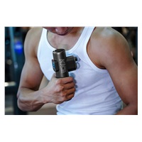 KiCA Pro masážní pistole, dotykový displej, 3 režimy, 3 hlavice, dvojí penetrace, z leteckého hliníku, šedá