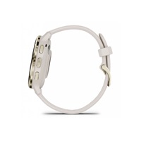 Garmin Venu® 3S, Nerezová luneta Soft Gold, pouzdro Ivory, silikonový řemínek