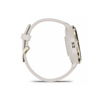 Garmin Venu® 3S, Nerezová luneta Soft Gold, pouzdro Ivory, silikonový řemínek