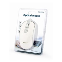 GEMBIRD myš MUS-4B-06-WS, drátová, optická, USB, bílá/stříbrná