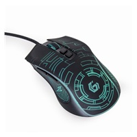 GEMBIRD myš MUSG-RGB-01, podsvícená, 7 tlačítek, černá, 3600DPI,  USB