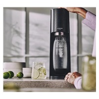 SodaStream Terra Black výrobník sody, mechanický, 1l láhev SodaStream Fuse, bombička s CO2, černý