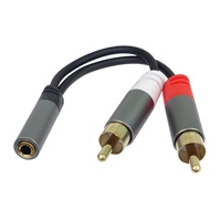 PremiumCord kabel HQ Jack 3.5mm Female - 2x CINCH Male 15cm