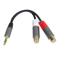 PremiumCord kabel HQ Jack 3.5mm Male - 2x CINCH Female 15cm