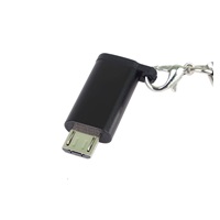 PremiumCord Adaptér USB-C konektor female - USB 2.0 Micro-B/male, černý s očkem na zavěšení