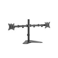 Držák monitoru Brateck LDT66-T024 dvě kloubová ramena vedle sebe na tyčovém držáku samostatně stojící