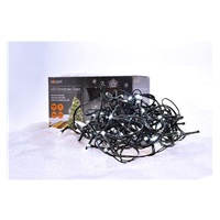 Solight LED venkovní vánoční řetěz, 200 LED, 10m, přívod 5m, 8 funkcí, IP44, studená bílá