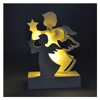 Solight LED andělé, dřevo, bílá barva, 2x AA