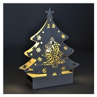 Solight LED kovový vánoční stromek, 2x AA