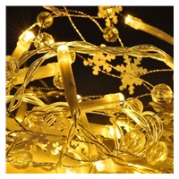 Solight LED řetěz s ozdobnými přívěšky 20LED, 60x mini dekorace, 2m, 2x AA