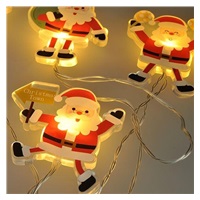 Solight LED okenní řetěz - Santa, 6x LED, přísavný, 120cm, 2x AA