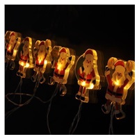 Solight LED okenní řetěz - Santa, 6x LED, přísavný, 120cm, 2x AA