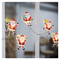 Solight LED okenní řetěz - Santa, 6x LED, přísavný, 120cm, 2x AA