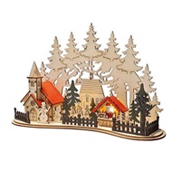 Solight LED vánoční městečko s kostelem, 30x19cm, 2x AAA