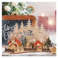 Solight LED vánoční městečko s kostelem, 30x19cm, 2x AAA