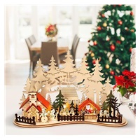 Solight LED vánoční městečko s kostelem, 30x19cm, 2x AAA