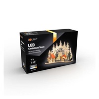 Solight LED vánoční městečko s kostelem, 30x19cm, 2x AAA