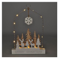 Solight LED závěsná dekorace - les s jeleny, 14x LED, 2x AA