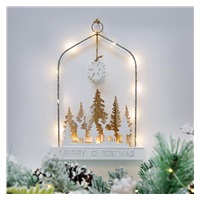 Solight LED závěsná dekorace - les s jeleny, 14x LED, 2x AA
