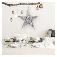 Solight LED ratanová hvězda, 40x LED, 2xAA, 40cm