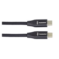 PREMIUMCORD Kabel USB-C M/M, 240W 480Mbps černý bavlněný oplet, 1m