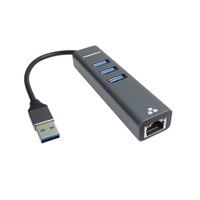 PREMIUMCORD Adaptér USB3.0 - LAN RJ45 ETHERNET 10/100/1000 MBIT + 3x USB3.0 port