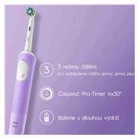 Oral-B Vitality PRO Protect X D103 Lilac Mist elektrický zubní kartáček, rotační, časovač, fialová