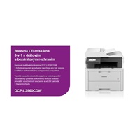 BROTHER multifunkce color LED DCP-L3560CDW - A4 26ppm 512MB 250listů USB WIFI LAN ADF50 duplex