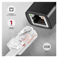 AXAGON ADE-AR, USB-A 3.2 Gen 1 - Gigabit Ethernet síťová karta, Realtek 8153, auto instal