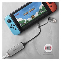 AXAGON ADE-TXCA, USB-C + USB-A 3.2 Gen 1 - Gigabit Ethernet síťová karta, Asix AX88179, auto instal