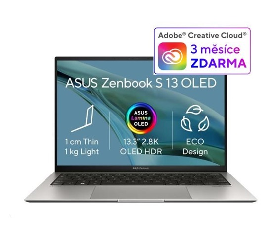 ASUS NTB Zenbook S (UX5304VA-OLED075W), i7-1355U, 13.3" 2880 x 1800, 16GB, 1TB SSD,Iris Xe, W11 Home, Gray