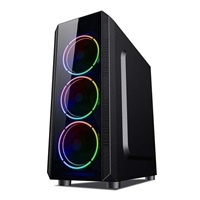 VeinX case Mars MAR01A Mid Tower, bez zdroje, 3xUSB, průhledná bočnice, 4xARGB Fan 120mm, černá