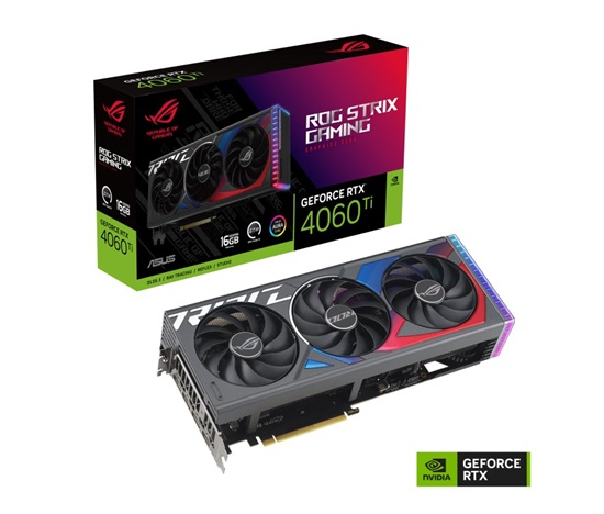 ASUS VGA NVIDIA GeForce RTX 4060 Ti ROG STRIX GAMING 16G, 16G GDDR6, 3xDP, 1xHDMI