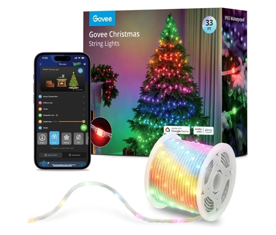 Govee LED RGBIC osvětlení pro vánoční stromek 10m