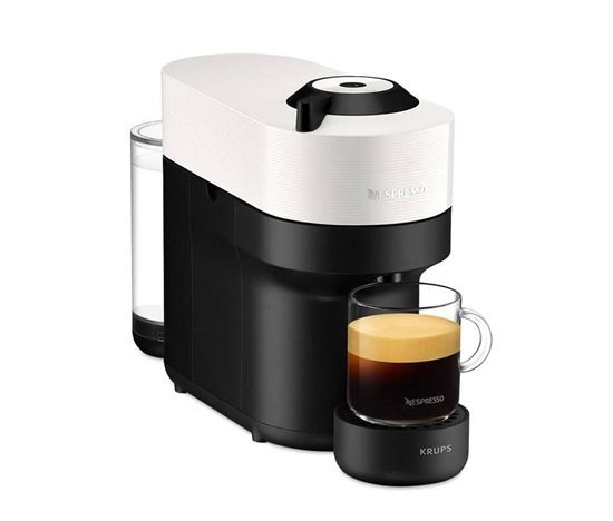 Krups Nespresso XN920110 Vertuo Pop kapslový kávovar, 1500 W, Wi-Fi. Bluetooth, 4 velikosti kávy, bílý
