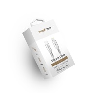RhinoTech LITE MFi kabel s nylonovým opletem USB-C na Lightning 1.2m stříbrná