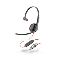 Poly Blackwire 3210 náhlavní souprava, USB-C/A adaptér, mono