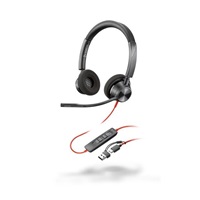 Poly Blackwire 3320 MS Teams náhlavní souprava, USB-C/A adaptér, stereo