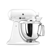 KitchenAid Artisan 5KSM175PSEWH kuchyňský robot, 10 rychlostí, planetární systém, celokovová konstrukce, bílý