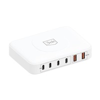 3mk síťová nabíječka - Hyper Charger PowerMax 100W, GaN 4x USB-C (PD) / 2x USB, bílá