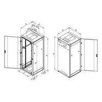 TRITON 19" stojanový rozvaděč 45U/800x1000, rozebíratelný