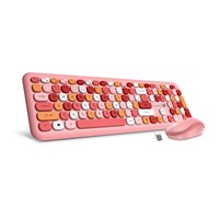 CONNECT IT Set Klávesnice+myš FASHION combo, bezdrátová, (+1x AAA +1x AA baterie zdarma), CZ + SK layout, růžová