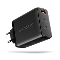 AXAGON ACU-DPQ100, GaN nabíječka do sítě 100W, 3x port (USB-A + dual USB-C), PD3.0/PPS/QC4+/Apple, černá