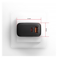 AXAGON ACU-PQ45 GaN nabíječka do sítě 45W, 2x port (USB-A + USB-C), PD3.0/PPS/QC4+/SFC 2.0/AFC/Apple