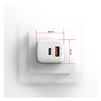 AXAGON ACU-PQ20W, nabíječka do sítě 20W, 2x port (USB-A + USB-C), PD3.0/PPS/QC4+/AFC/Apple, bílá