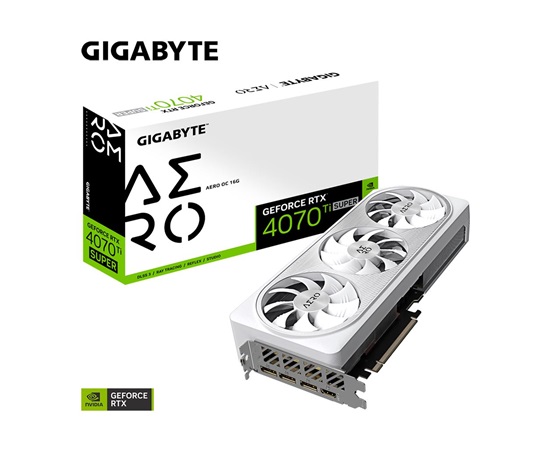GIGABYTE VGA NVIDIA GeForce RTX 4070 Ti SUPER AERO OC 16G, 16G GDDR6X, 3xDP, 1xHDMI