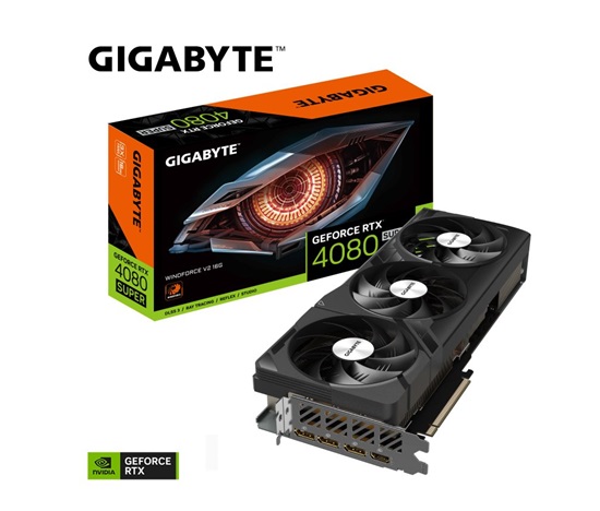 GIGABYTE VGA NVIDIA GeForce RTX 4080 SUPER WINDFORCE V2 16G, 16G GDDR6X, 3xDP, 1xHDMI