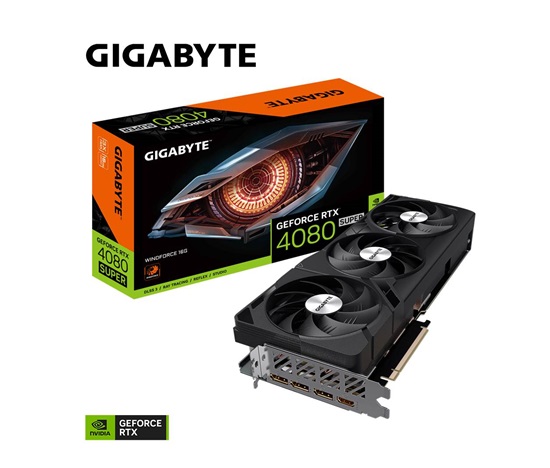 GIGABYTE VGA NVIDIA GeForce RTX 4080 SUPER WINDFORCE 16G, 16G GDDR6X, 3xDP, 1xHDMI